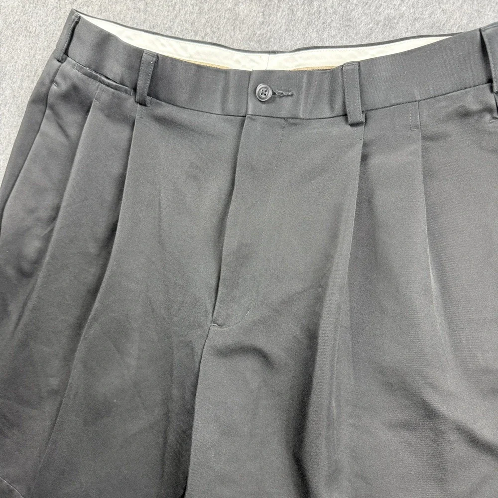 Vintage Grand Slam Mens Golf Shorts Sz 35 Black Pleated Front Classic Fit Casual